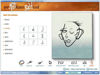 Mr. Picassohead Flash interface