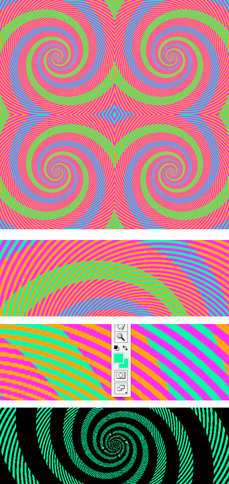 Akiyoshi Kitaokaâ€™s A group of green and blue spirals