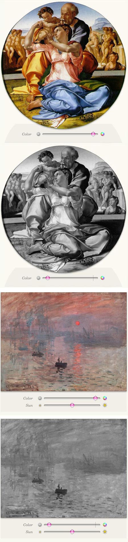 Michelangelo's Doni Holy Family, Monet's Impression: Sunrise, on WebExhibits
