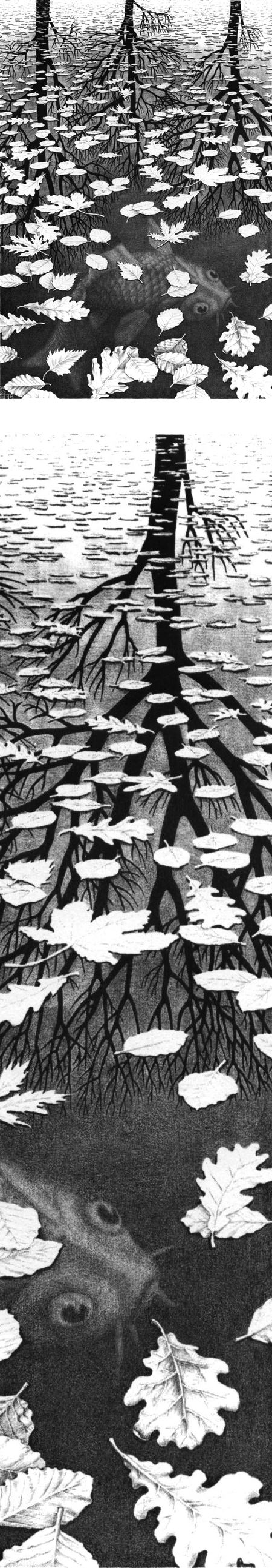 Three Worlds, M.C. Escher