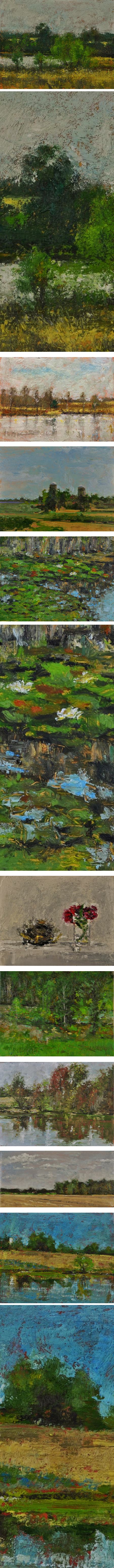 Ray Berry, textural landscapes in oil and encaustic
