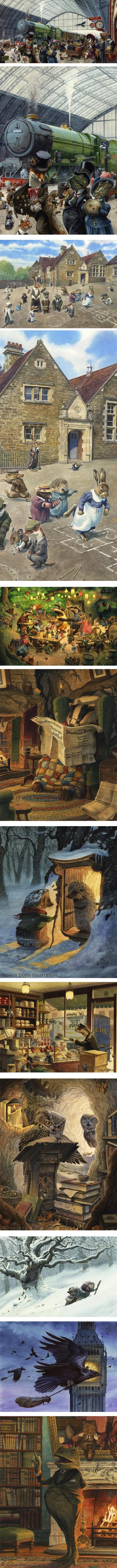 Chris Dunn, illustration, Wind in the Willows