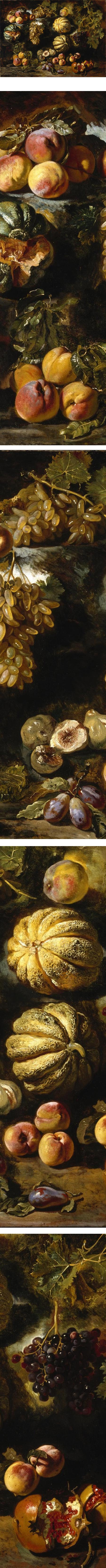 Still Life with Melons, Peaches, Figs, and Grapes, Michele Pace del Campidoglio, 17th century