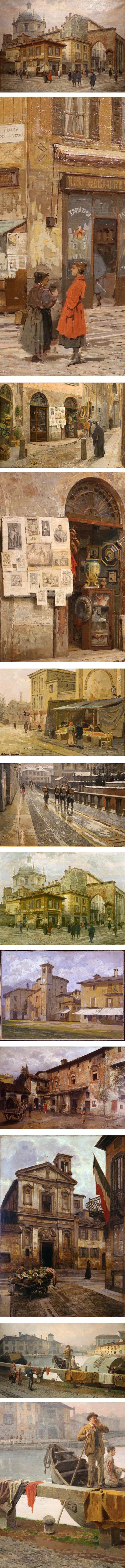 Arturo Ferrari, italian painter cityscapes