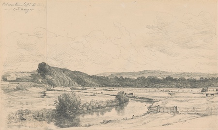 View of Cat Hanger, John Constable landscape pencil drawing