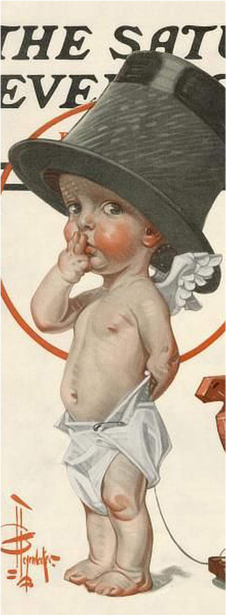 JC Leyendeckers Saturday Evening Post New Years Baby cover for 1920 (detail)