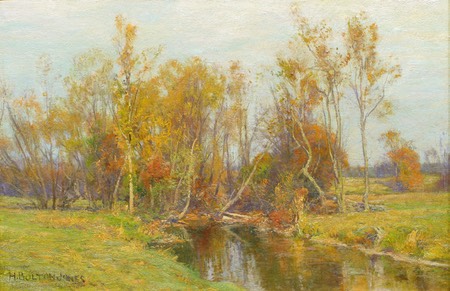 Autumn Trees along a Stream by Hugh Bolton Jones
