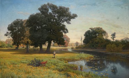 River Gnilitsa by Vladimir Orlovsky, Ukrainian painter, oil painting on canvas