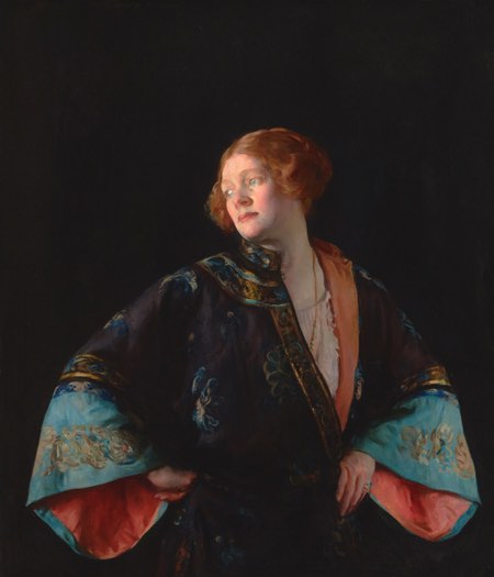 The Blue Mandarin Coat (The Blue Kimono), Joseph Rodefer DeCamp, oil on canvas