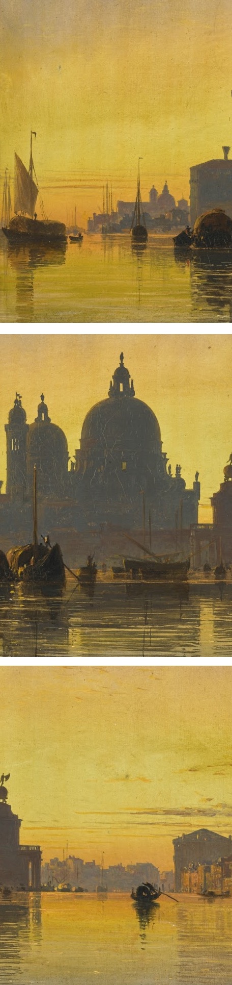 Venice sunset behind the church of Santa Maria della Salute, Edward William Cooke (details)