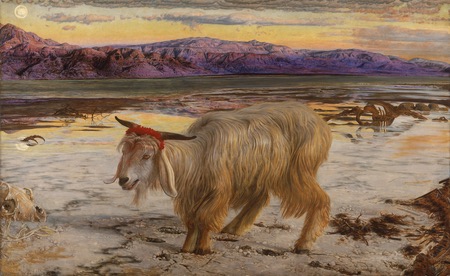 The Scapegoat, Pre-Raphaelite oil painting by William Holman Hunt