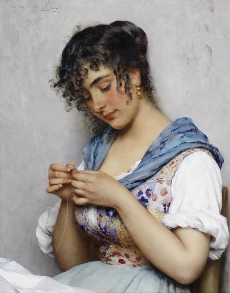 The Italian seamstress, Eugen von Blaas