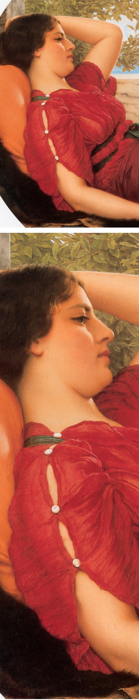 In Realms of Fancy, John William Godward, oil on canvas (details)