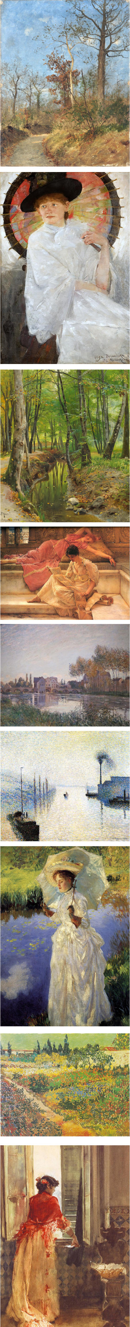 A few paintings from 1888, Emil Zschimmer, Olga Boznańska, Peder Mork Monsted, Lawrence Alma-Tadema, Alfred Sisley, Camille Pissarro, John Singer Sargent, Vincent van Gogh, Joaquin Sorolla