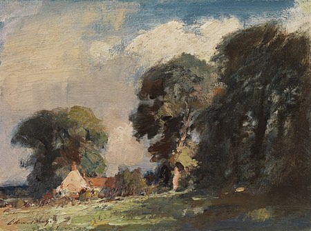  Norfolk Landscape, oil painting by English artist Edward Seago