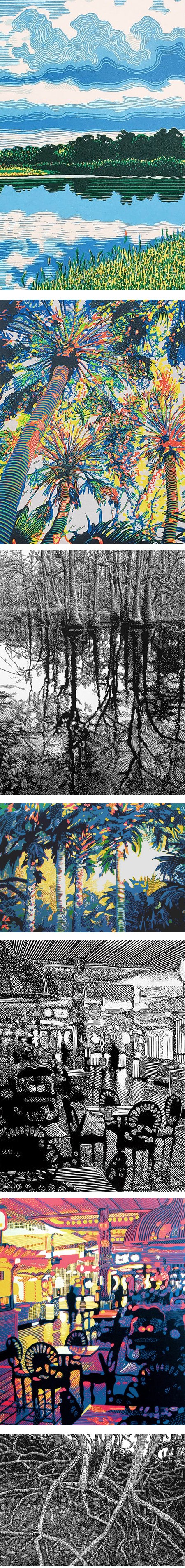 Dave Bruner, reduction prints and wood engravings