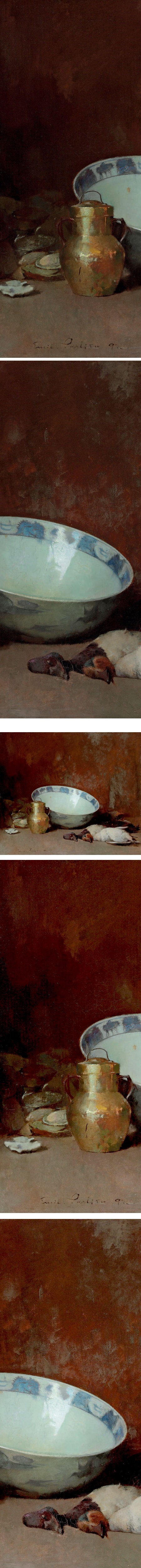 Still life with Brass Urn, oil painting by Soren Emil Carlsen