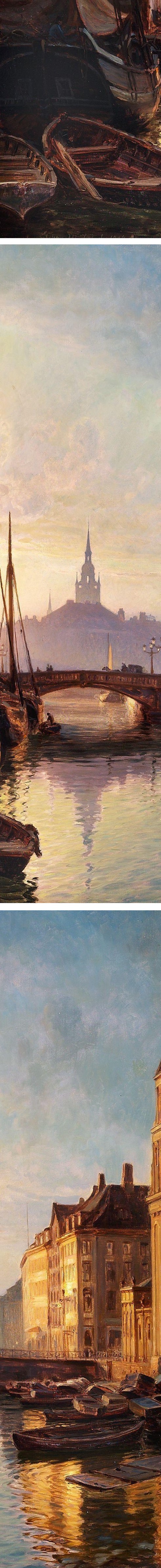 The Canal at Holmes Bridge,Christian Mlested, oil on vanvas