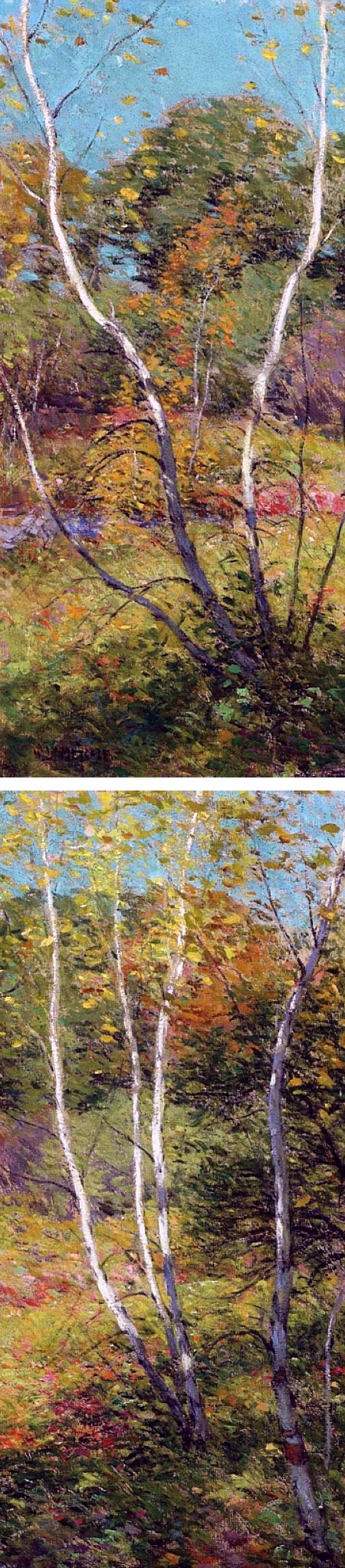 Waning Summer, Willard Metcalf, oil on canvas (details)