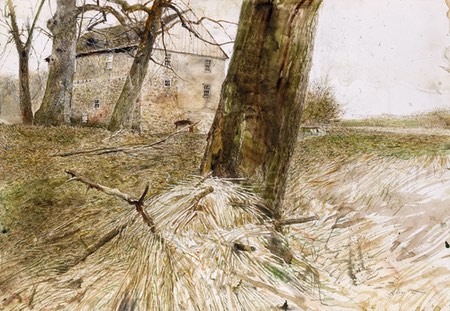 Andrew Wyeth drybrush watercolor, Noah's Ark Study