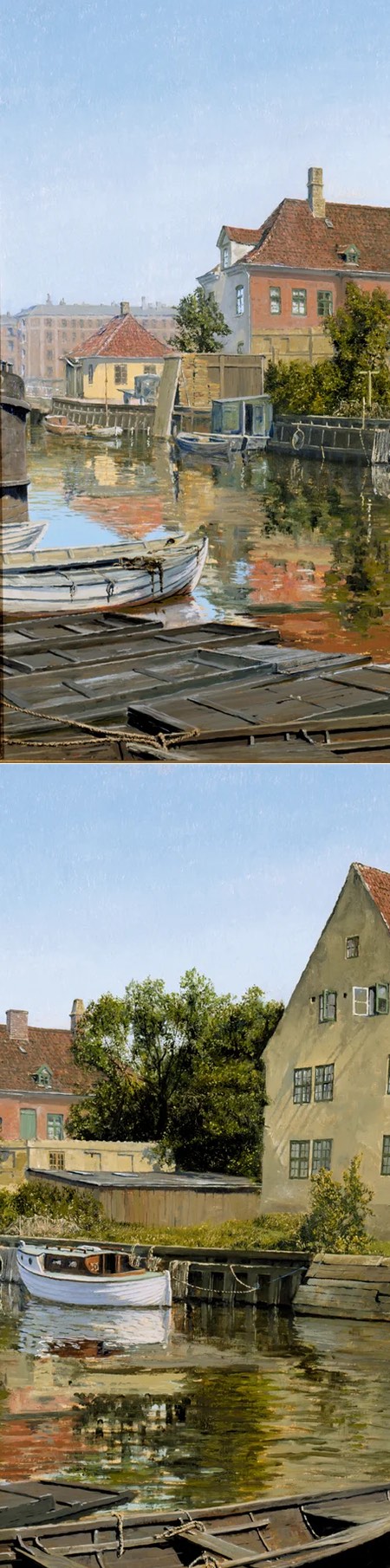 Canal View at Wilders Square, Ole Ring, oil on canvas 9details)