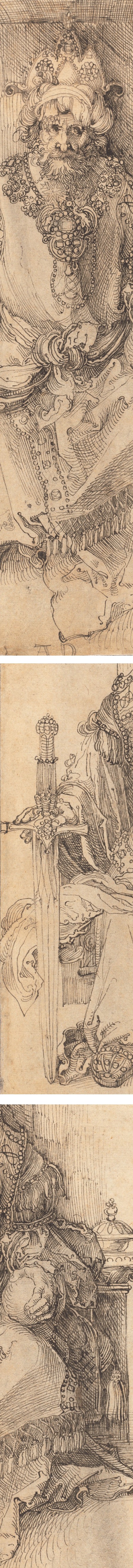 An Eastern Ruler Seated on His Throne. Albrecht Durer, pen and black ink on paper
