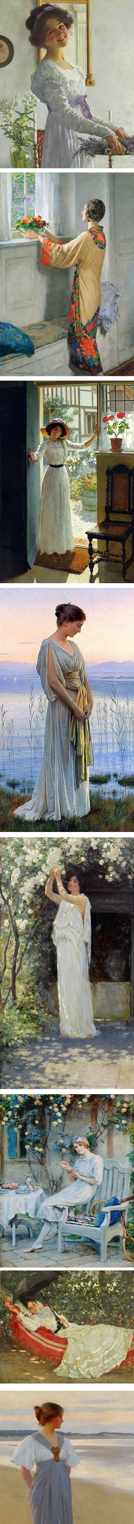 oil paintings, portraits of women by William Henry Margetson
