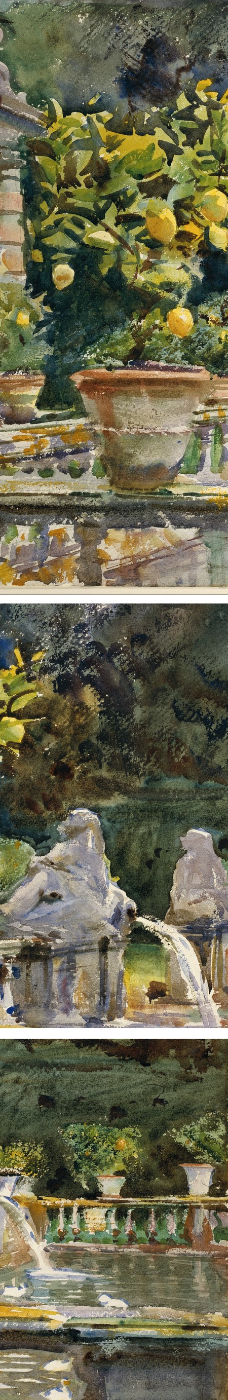 Villa di Marlia, Lucca- A Fountain, John SInger Sargent (details)