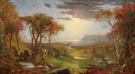 Autumn - On the Hudson River, Jasper Francis Cropsey, Hudson River School, oil on canvas, National Gallery DC
