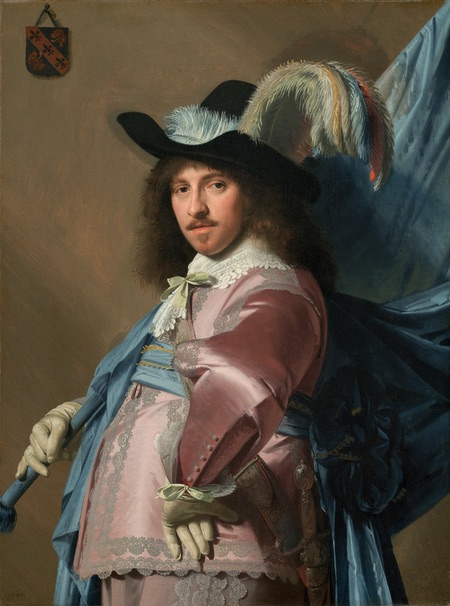 Andries Stilte as a Standard Bearer, ohannes Cornelisz Verspronck, oil on canvas, 41 x 31 in. (104 x 79 cm), in the collection of the National Gallery of Art, DC