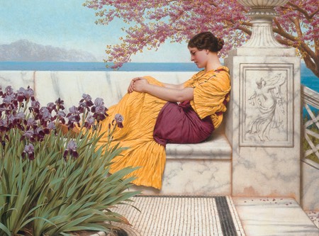 Under the Blosso that Hangs on the Bough, John Willian Godward, oil on canvas