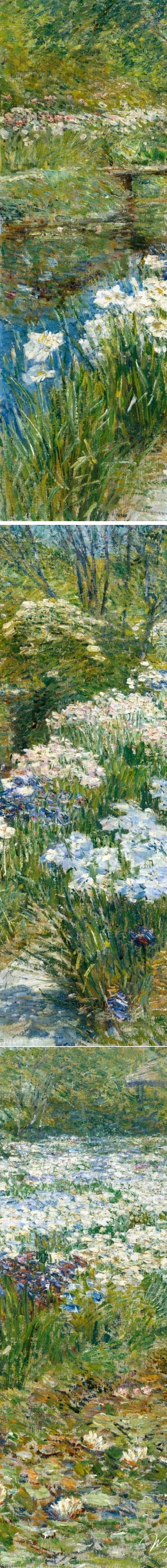 Water Garden, Childe Hassam, oil on canvas