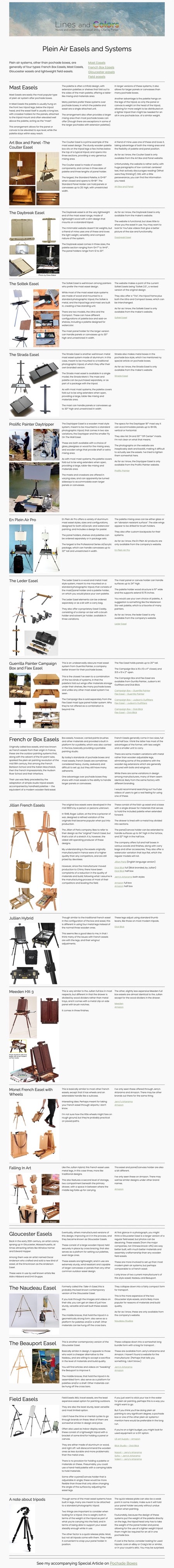 Plein Air Easels and Systems Special Featured Article