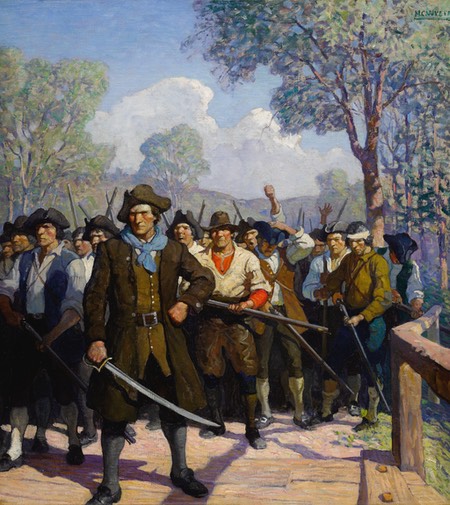 Independence Day (At Concord Bridge), N.C. Wyeth, oil on 