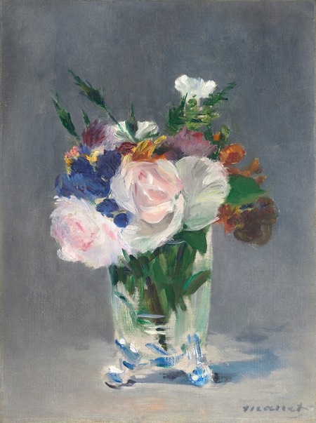 Flowers in a Crystal Vase, Edouard Manet, oil on canvas