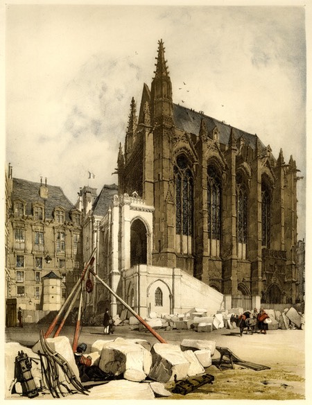 La Ste. Chapelle, Paris, Thomas Shotter Boys, color lithograph